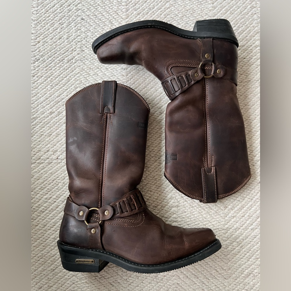 Harley Davidson Pecos Boot Brown Leather Oil Resistant